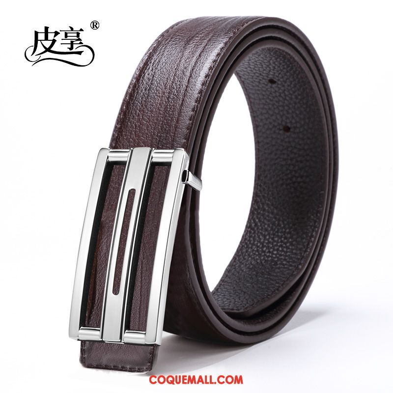 Ceinture Homme All-match Loisir Tendance, Ceinture Lisse Cuir Véritable