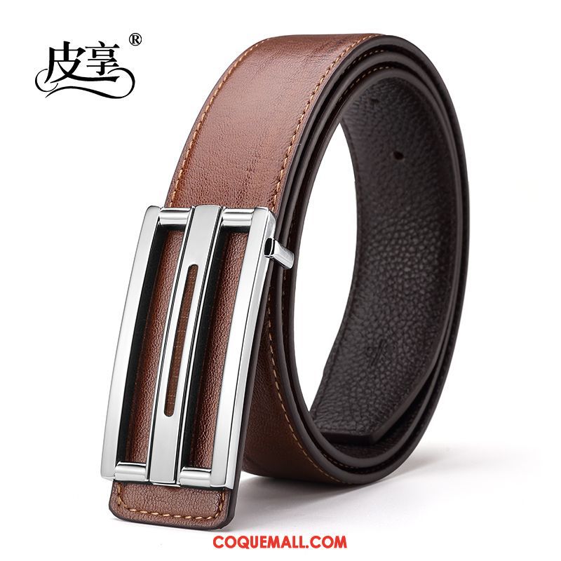 Ceinture Homme All-match Loisir Tendance, Ceinture Lisse Cuir Véritable