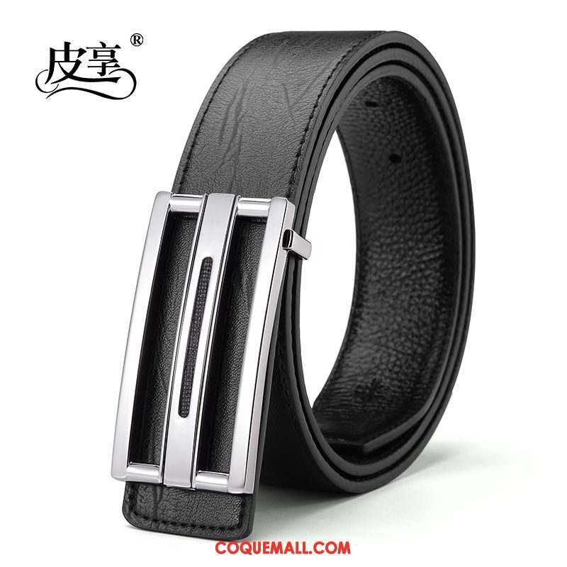 Ceinture Homme All-match Loisir Tendance, Ceinture Lisse Cuir Véritable