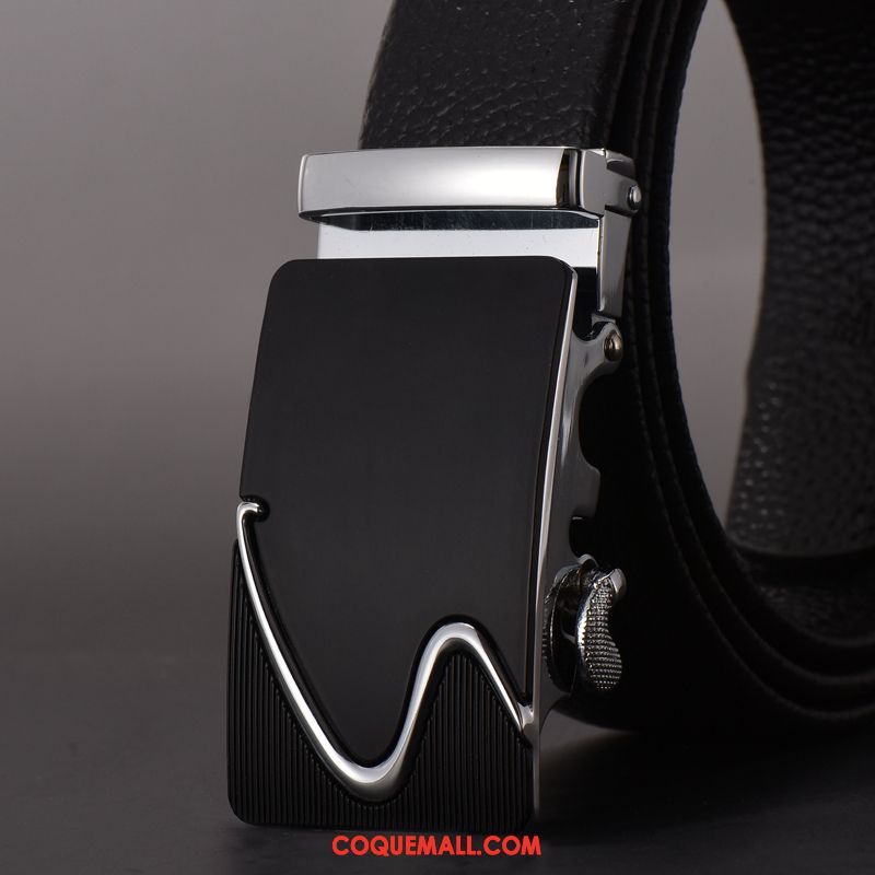 Ceinture Homme Boucle Automatique Noir Tendance, Ceinture Jeunesse Entreprise