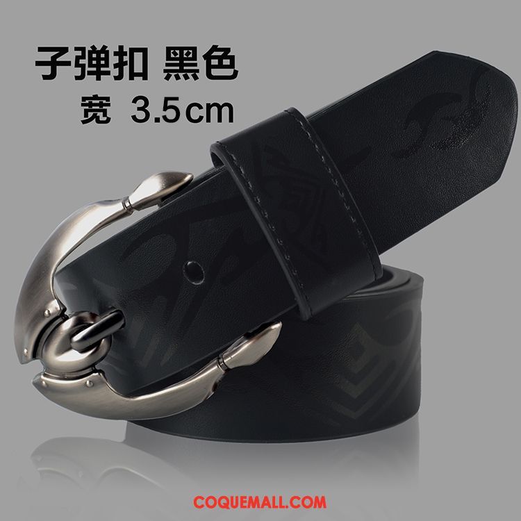 Ceinture Homme Boucle Loisir Étudiant, Ceinture Cuir Véritable Tendance Braun