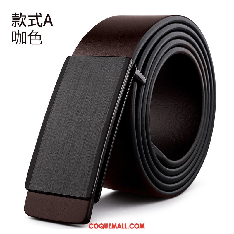 Ceinture Homme Couche De Tête Cuir De Vache Jeunesse, Ceinture Cuir Véritable Lisse Braun