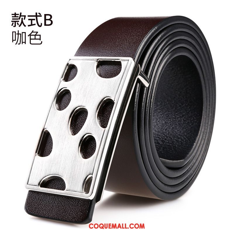 Ceinture Homme Couche De Tête Cuir De Vache Jeunesse, Ceinture Cuir Véritable Lisse Braun