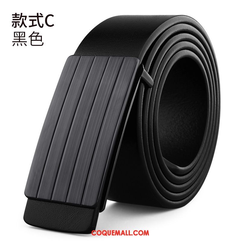 Ceinture Homme Couche De Tête Cuir De Vache Jeunesse, Ceinture Cuir Véritable Lisse Braun