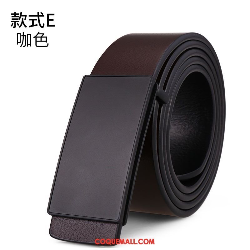 Ceinture Homme Couche De Tête Cuir De Vache Jeunesse, Ceinture Cuir Véritable Lisse Braun