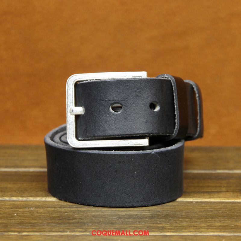 Ceinture Homme Couche De Tête Cuir Véritable Marron, Ceinture Loisir Mode