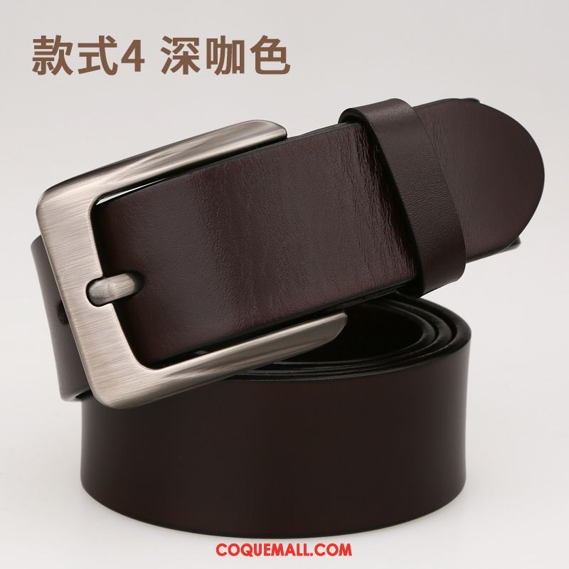 Ceinture Homme Couche De Tête Loisir Cuir Véritable, Ceinture Boucle Jeunesse Dunkel