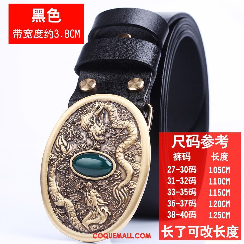 Ceinture Homme Couche De Tête Rétro Personnalité, Ceinture Loisir Âge Moyen