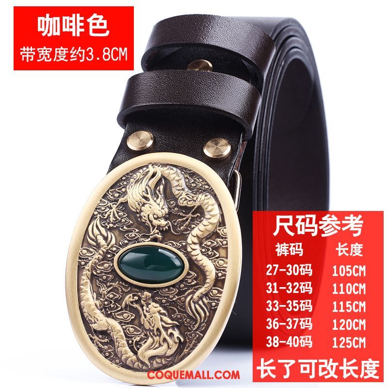 Ceinture Homme Couche De Tête Rétro Personnalité, Ceinture Loisir Âge Moyen