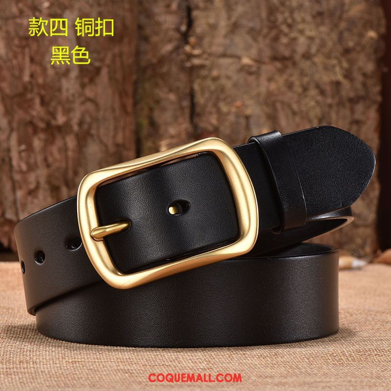 Ceinture Homme Cuir De Vache Alliage Couche De Tête, Ceinture Pure Âge Moyen Dunkel