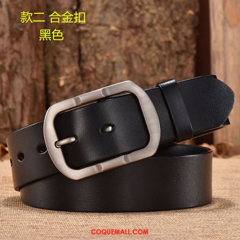 Ceinture Homme Cuir De Vache Alliage Couche De Tête, Ceinture Pure Âge Moyen Dunkel