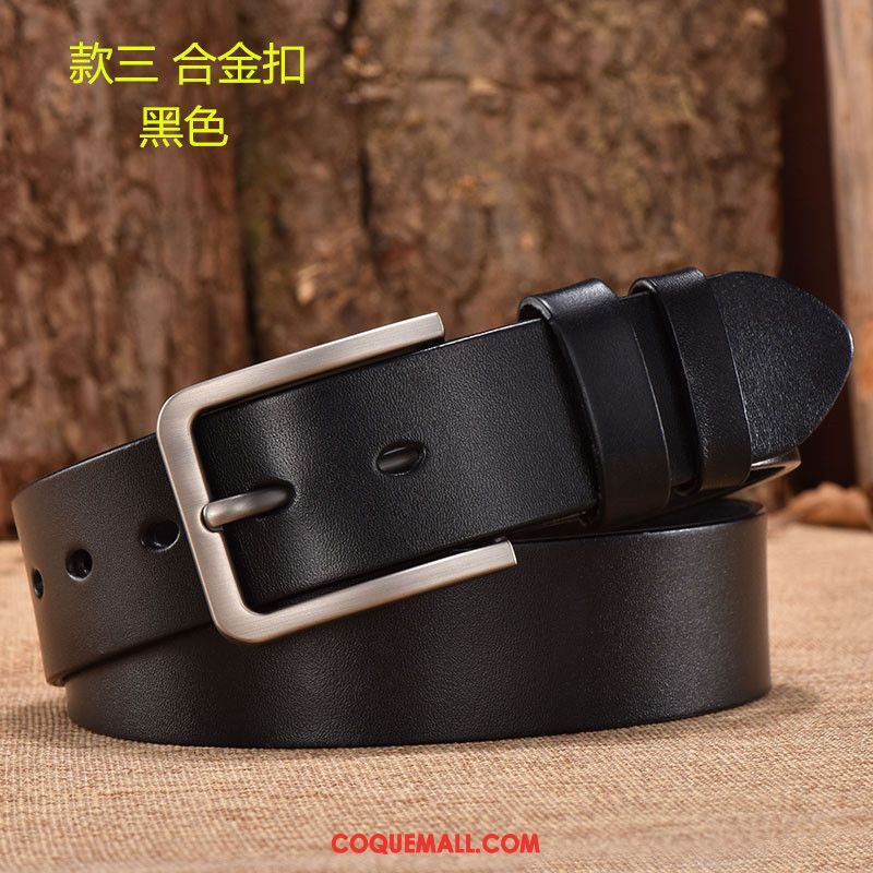 Ceinture Homme Cuir De Vache Alliage Couche De Tête, Ceinture Pure Âge Moyen Dunkel