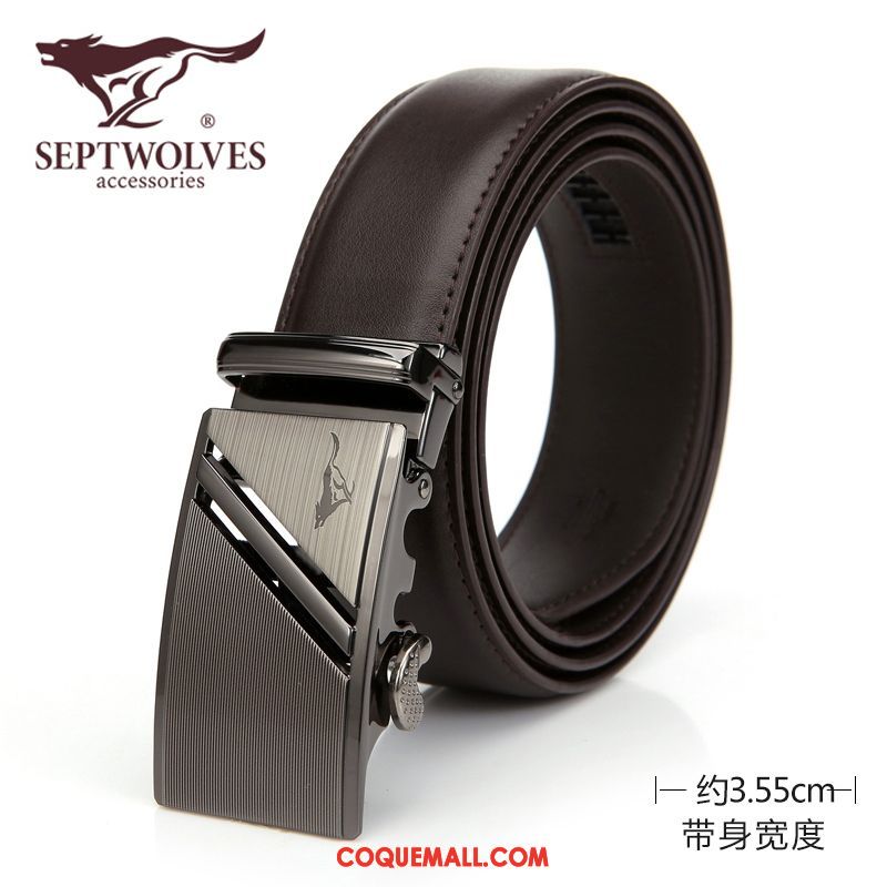 Ceinture Homme Cuir Véritable Entreprise Loisir, Ceinture Noir Authentique