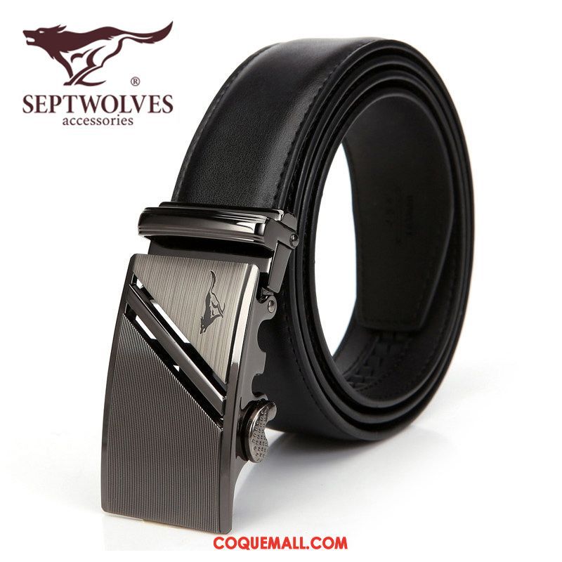 Ceinture Homme Cuir Véritable Entreprise Loisir, Ceinture Noir Authentique