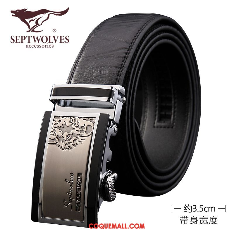 Ceinture Homme Cuir Véritable Entreprise Loisir, Ceinture Noir Authentique