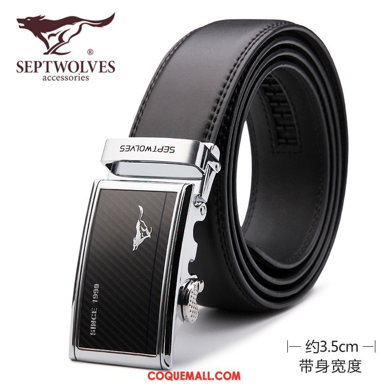 Ceinture Homme Cuir Véritable Entreprise Loisir, Ceinture Noir Authentique