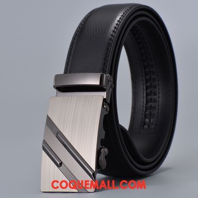 Ceinture Homme Cuir Véritable Jeunesse Étudiant, Ceinture Boucle Automatique Loisir Gold