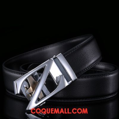 Ceinture Homme Cuir Véritable Jeunesse Étudiant, Ceinture Boucle Automatique Loisir Gold