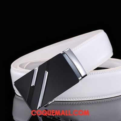 Ceinture Homme Cuir Véritable Jeunesse Étudiant, Ceinture Boucle Automatique Loisir Gold