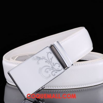 Ceinture Homme Cuir Véritable Jeunesse Étudiant, Ceinture Boucle Automatique Loisir Gold