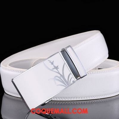 Ceinture Homme Cuir Véritable Jeunesse Étudiant, Ceinture Boucle Automatique Loisir Gold