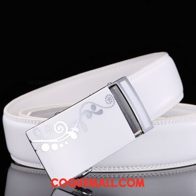 Ceinture Homme Cuir Véritable Jeunesse Étudiant, Ceinture Boucle Automatique Loisir Gold