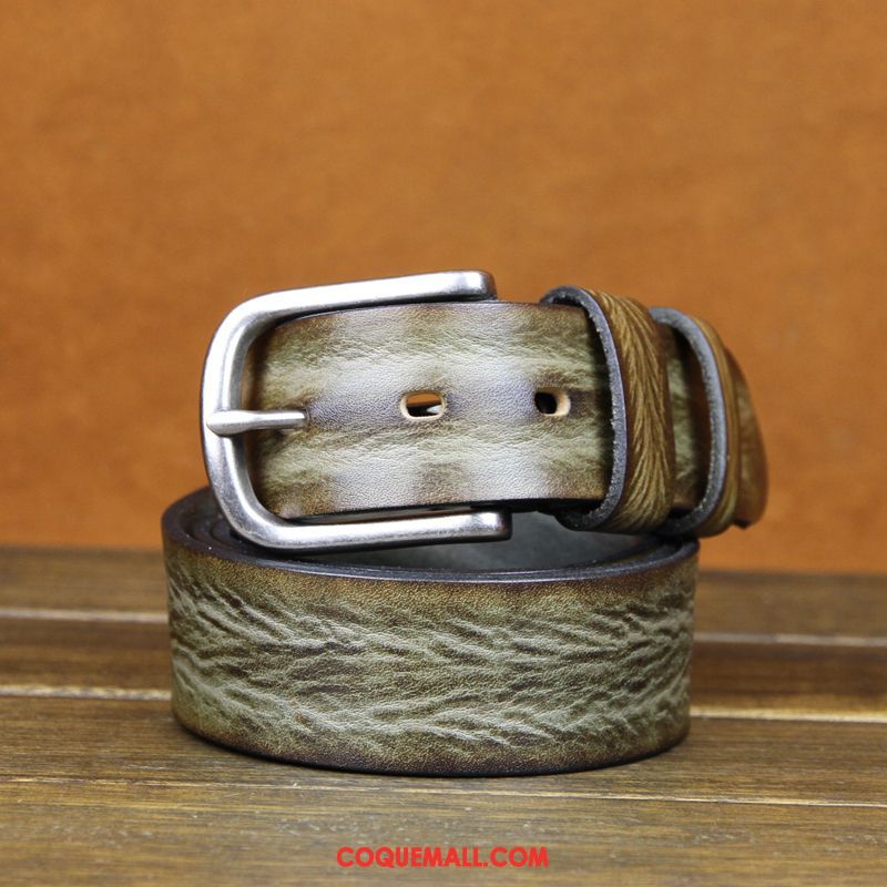 Ceinture Homme Cuir Véritable Noir Denim, Ceinture Loisir Nouvelles Arrivées