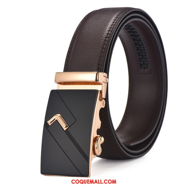 Ceinture Homme Cuir Véritable Tendance Loisir, Ceinture Jeunesse All-match Braun Gold