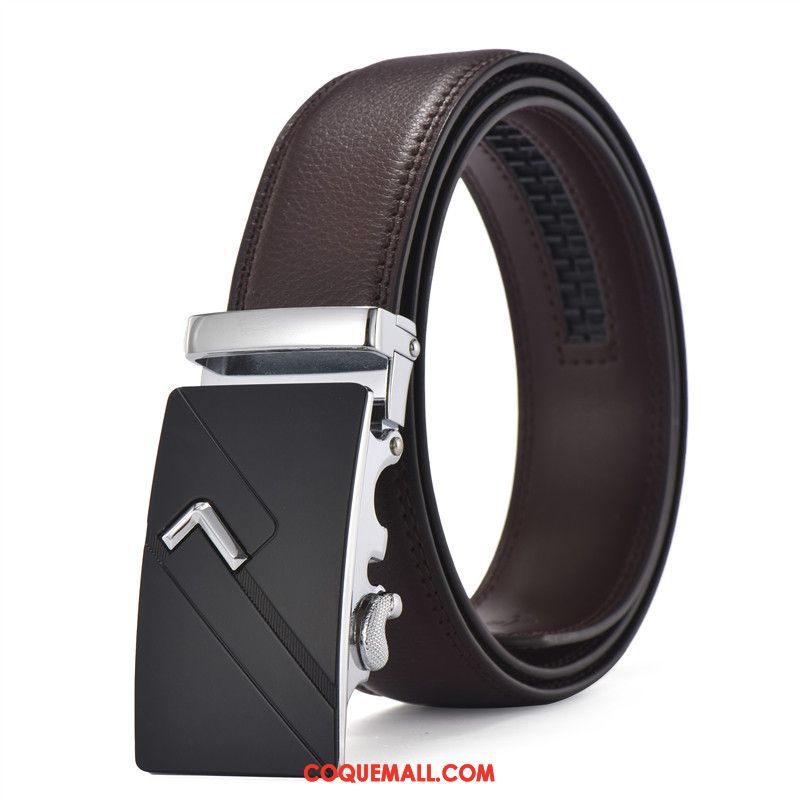 Ceinture Homme Cuir Véritable Tendance Loisir, Ceinture Jeunesse All-match Braun Gold