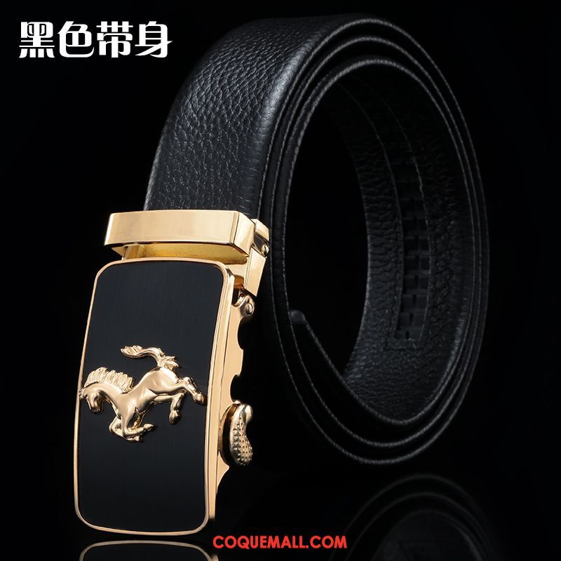 Ceinture Homme Entreprise All-match Loisir, Ceinture Cuir Véritable Tendance Braun Beige