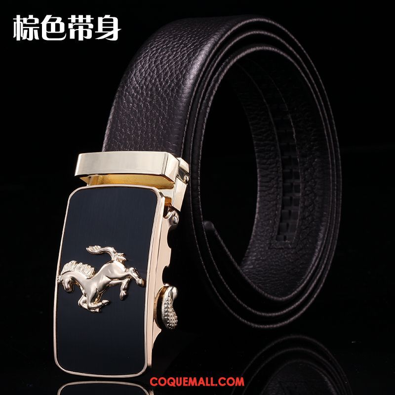 Ceinture Homme Entreprise All-match Loisir, Ceinture Cuir Véritable Tendance Braun Beige