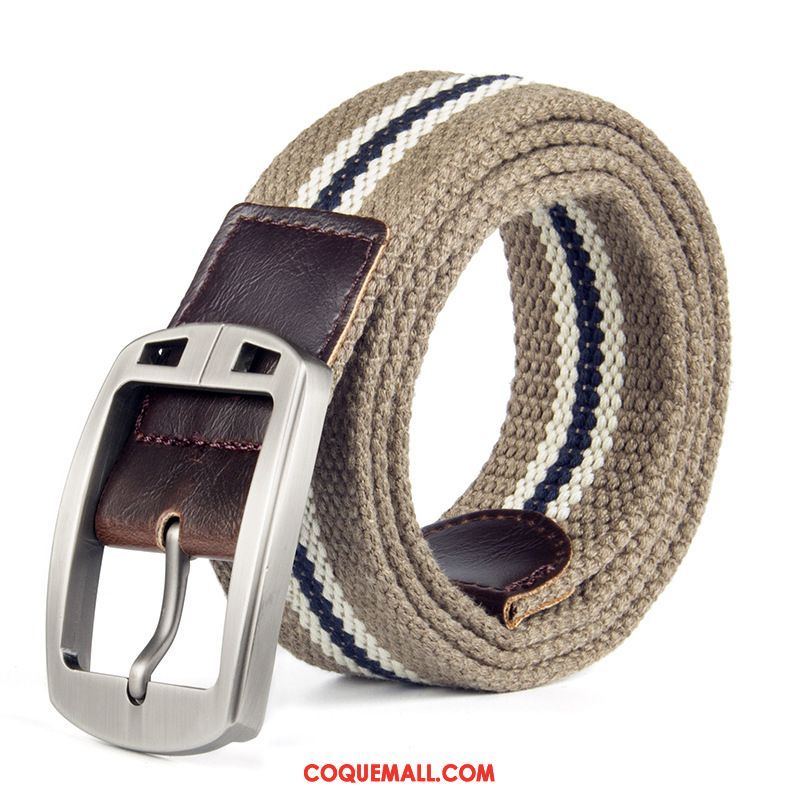 Ceinture Homme Femme De Plein Air Boucle, Ceinture Denim Gris Khaki Dunkel