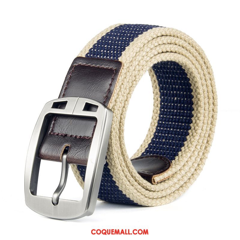 Ceinture Homme Femme De Plein Air Boucle, Ceinture Denim Gris Khaki Dunkel