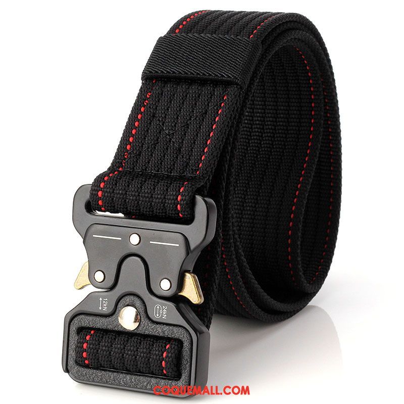 Ceinture Homme Flexible Rouge Noir, Ceinture Les Fanatiques Militaires Plus Épais