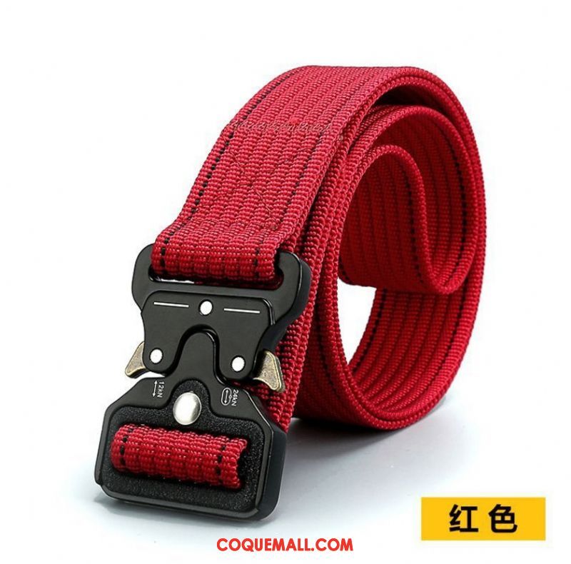 Ceinture Homme Flexible Rouge Noir, Ceinture Les Fanatiques Militaires Plus Épais