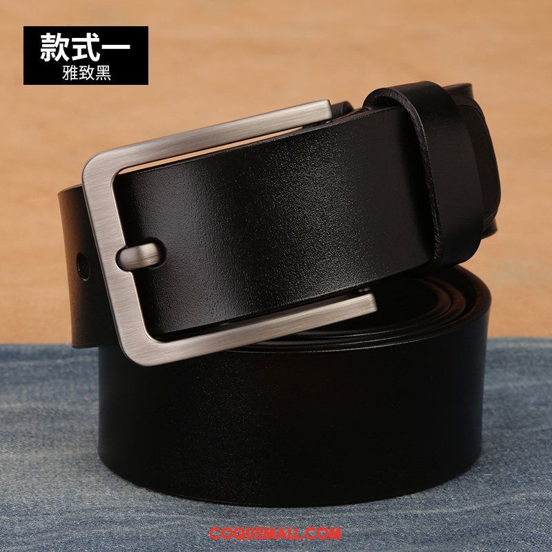 Ceinture Homme Jeune Loisir Boucle, Ceinture Cuir Véritable Âge Moyen