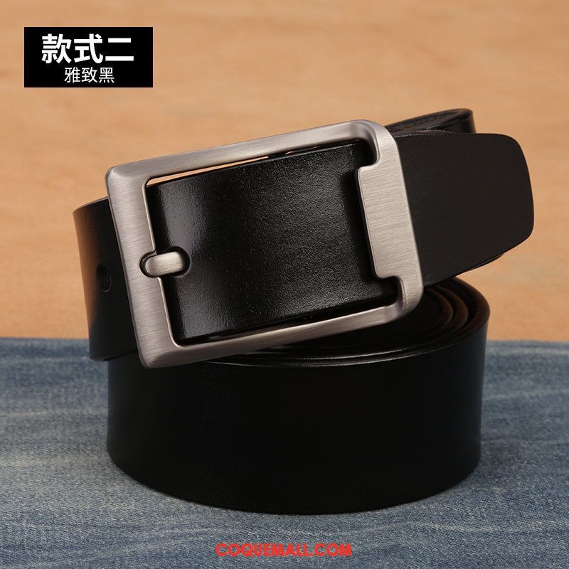 Ceinture Homme Jeune Loisir Boucle, Ceinture Cuir Véritable Âge Moyen