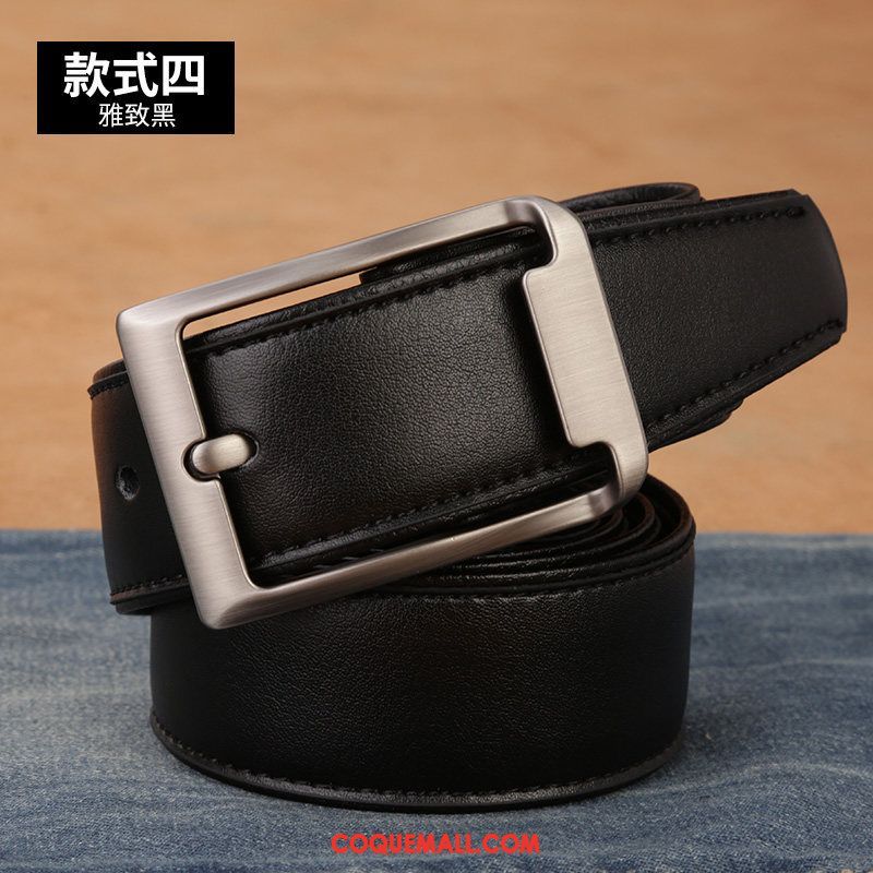 Ceinture Homme Jeune Loisir Boucle, Ceinture Cuir Véritable Âge Moyen