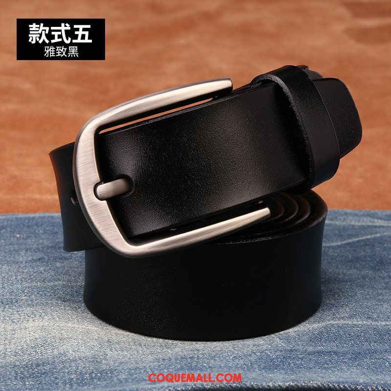 Ceinture Homme Jeune Loisir Boucle, Ceinture Cuir Véritable Âge Moyen