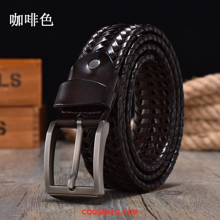 Ceinture Homme Jeune Pure Loisir, Ceinture Cuir De Vache Cuir Véritable Kamelfarbe