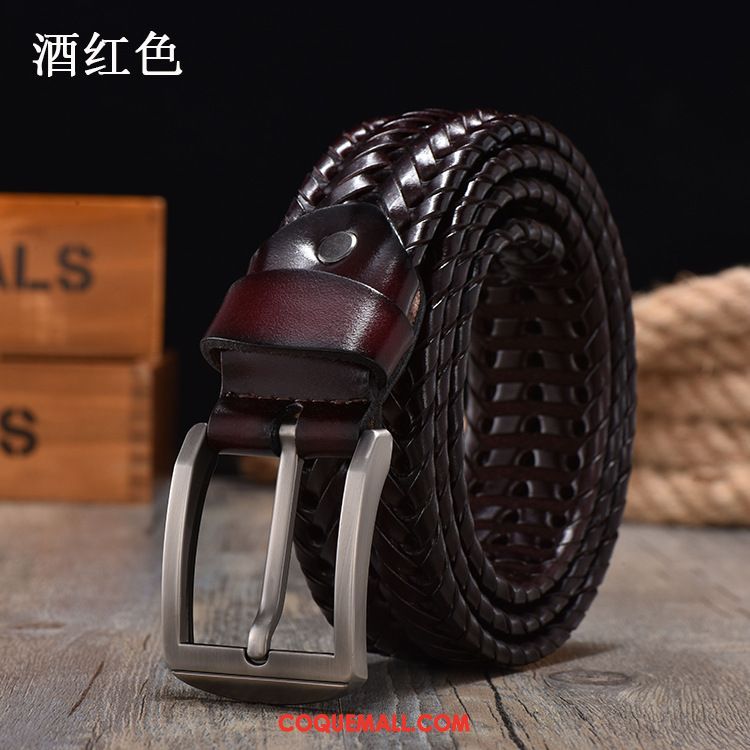 Ceinture Homme Jeune Pure Loisir, Ceinture Cuir De Vache Cuir Véritable Kamelfarbe