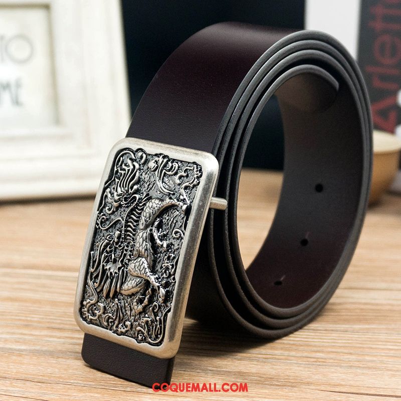 Ceinture Homme Jeunesse Couche De Tête Petit, Ceinture Étudiant Lisse Gold