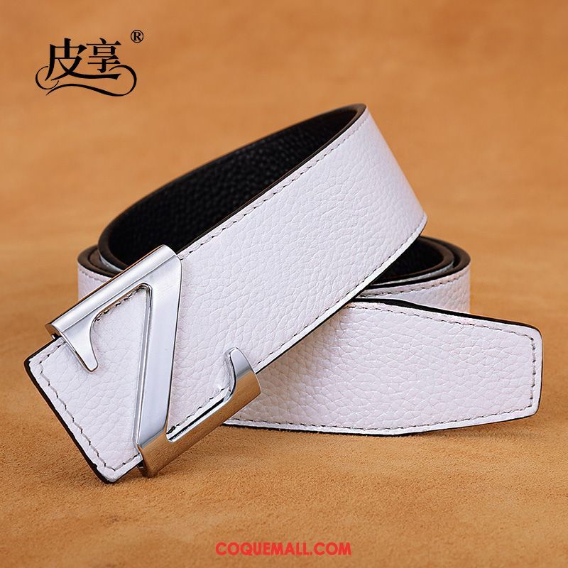 Ceinture Homme Jeunesse Mode Blanc, Ceinture Lettre Lisse Orange Dunkel