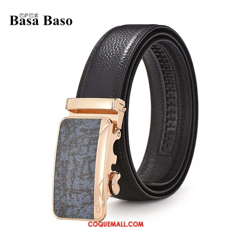 Ceinture Homme Les Adolescents Loisir Étudiant, Ceinture Couche De Tête Noir Gold