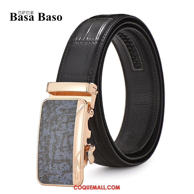 Ceinture Homme Les Adolescents Loisir Étudiant, Ceinture Couche De Tête Noir Gold
