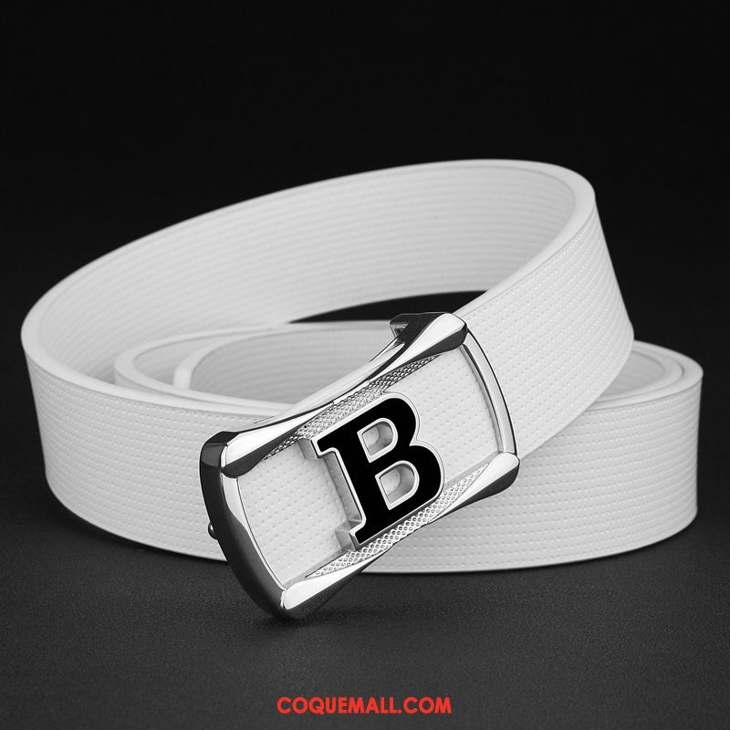 Ceinture Homme Lettre Populaire Jeune, Ceinture Cuir Véritable Lisse