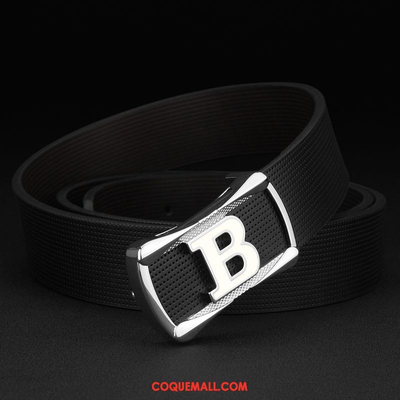 Ceinture Homme Lettre Populaire Jeune, Ceinture Cuir Véritable Lisse