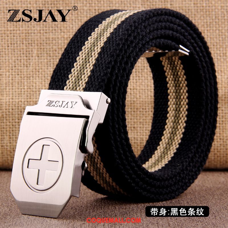 Ceinture Homme Lisse Rouge Rayé, Ceinture Tendance Étudiant Blau