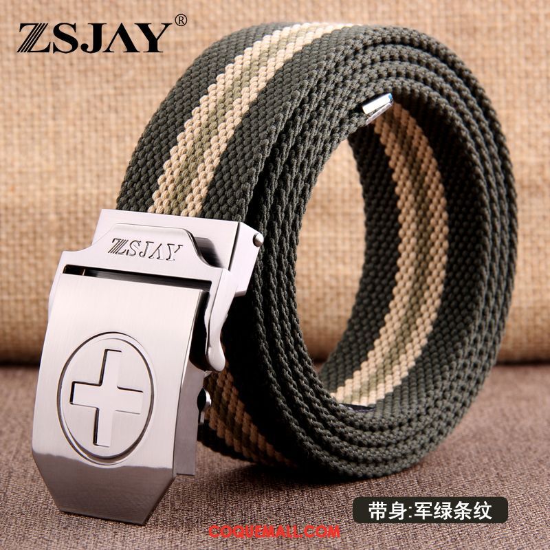 Ceinture Homme Lisse Rouge Rayé, Ceinture Tendance Étudiant Blau