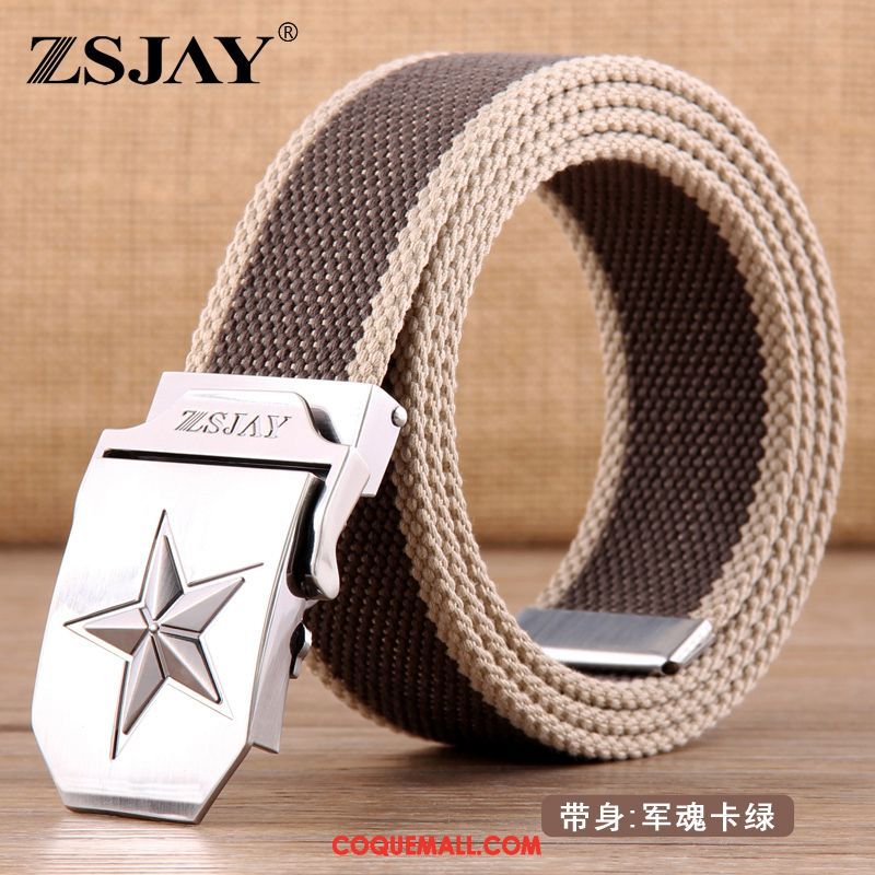 Ceinture Homme Lisse Toile Tendance, Ceinture De Plein Air Tactique Khaki Dunkel